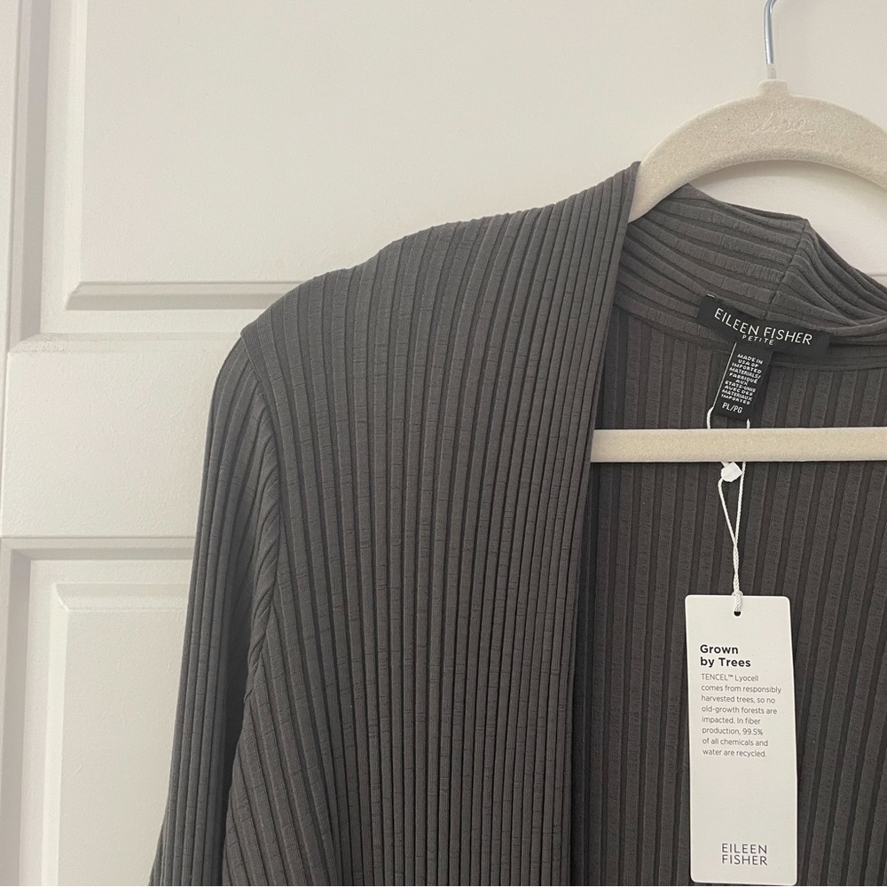 NEW Eileen Fisher Bark Jacket Ribbed Cardigan - Picture 9 of 9